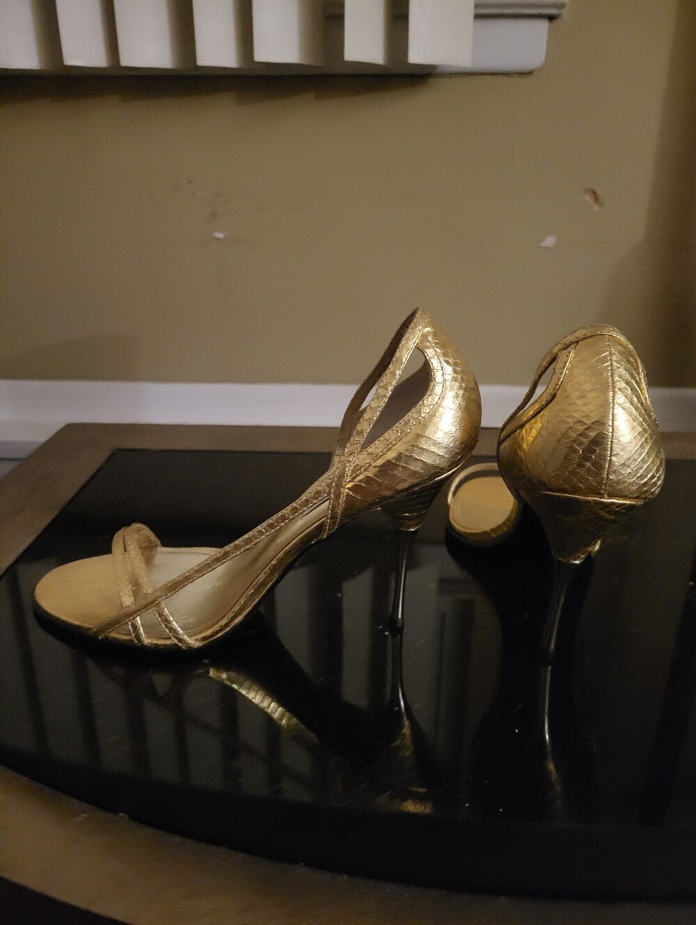 Gold Strappy Shoes
